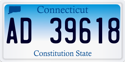 CT license plate AD39618