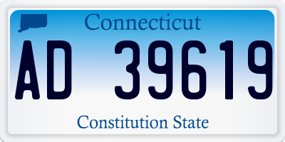 CT license plate AD39619