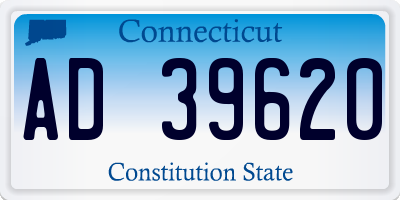 CT license plate AD39620