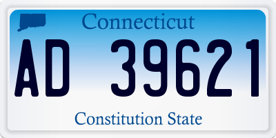CT license plate AD39621