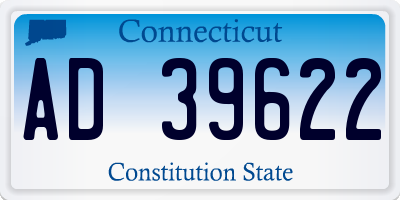 CT license plate AD39622