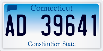 CT license plate AD39641