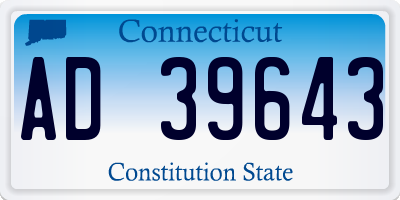 CT license plate AD39643