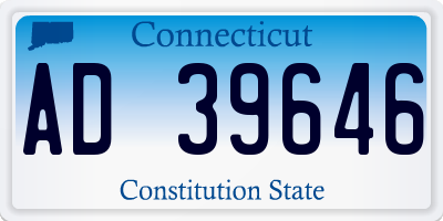 CT license plate AD39646