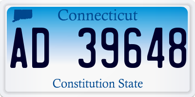 CT license plate AD39648