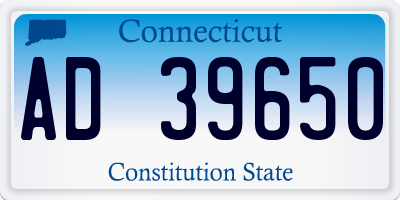 CT license plate AD39650