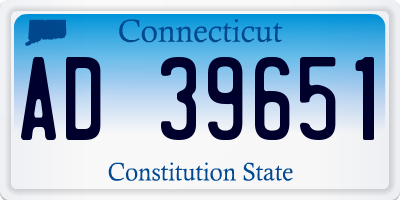 CT license plate AD39651