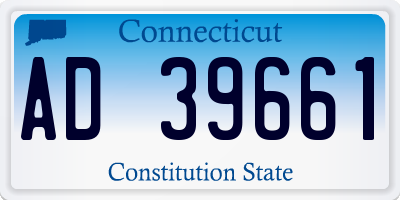 CT license plate AD39661