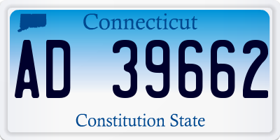 CT license plate AD39662