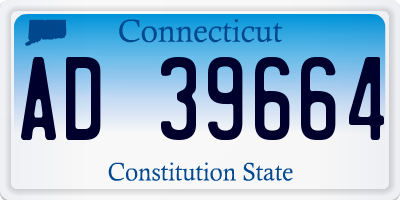 CT license plate AD39664
