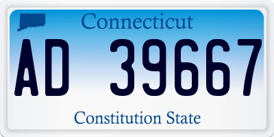 CT license plate AD39667