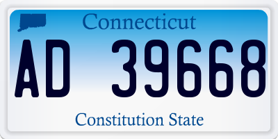 CT license plate AD39668