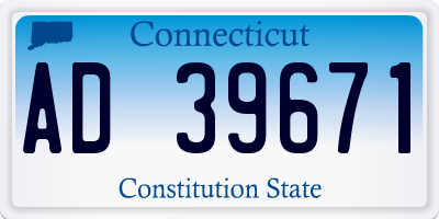 CT license plate AD39671