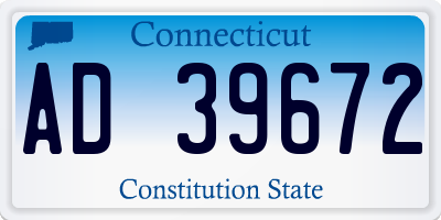 CT license plate AD39672