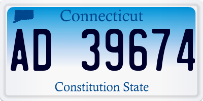 CT license plate AD39674