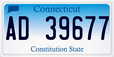 CT license plate AD39677