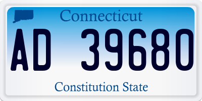 CT license plate AD39680