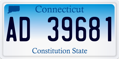 CT license plate AD39681