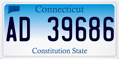 CT license plate AD39686