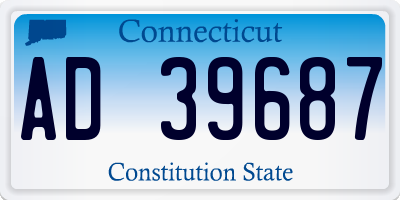 CT license plate AD39687