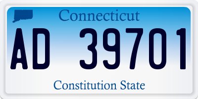 CT license plate AD39701