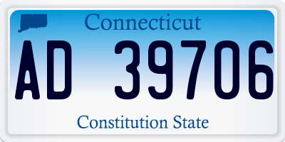 CT license plate AD39706