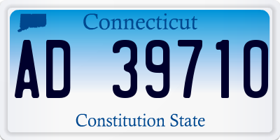 CT license plate AD39710