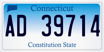 CT license plate AD39714