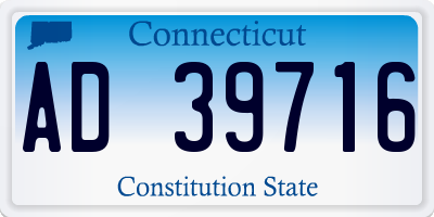 CT license plate AD39716