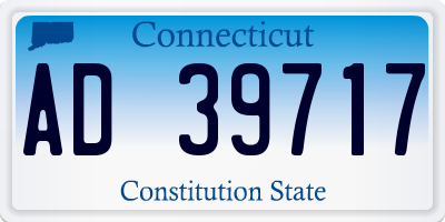 CT license plate AD39717