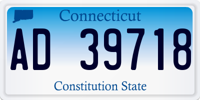 CT license plate AD39718
