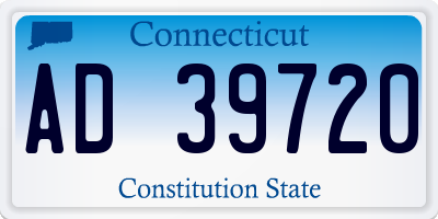 CT license plate AD39720