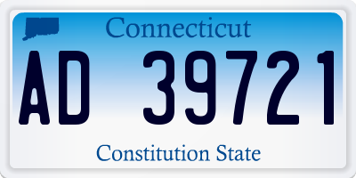 CT license plate AD39721