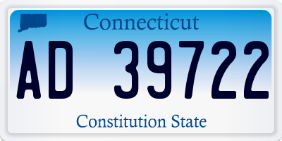 CT license plate AD39722