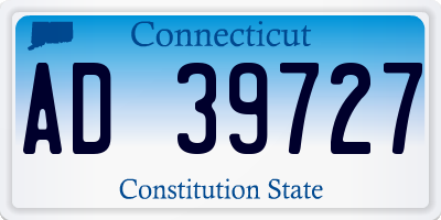 CT license plate AD39727