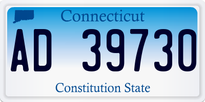 CT license plate AD39730