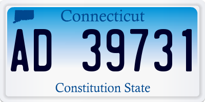 CT license plate AD39731