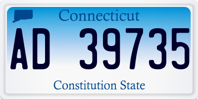 CT license plate AD39735