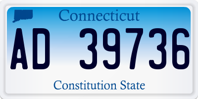 CT license plate AD39736