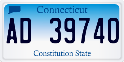 CT license plate AD39740