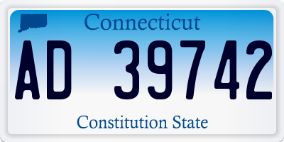 CT license plate AD39742