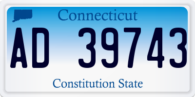 CT license plate AD39743