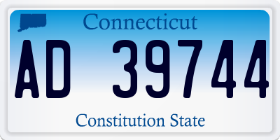 CT license plate AD39744