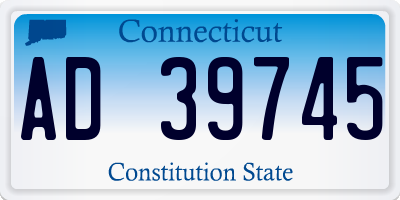 CT license plate AD39745