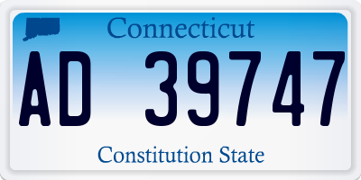 CT license plate AD39747