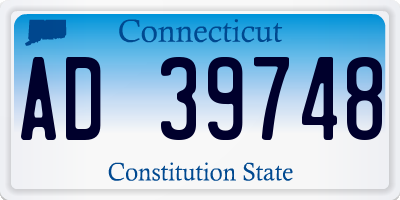 CT license plate AD39748