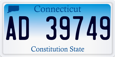 CT license plate AD39749