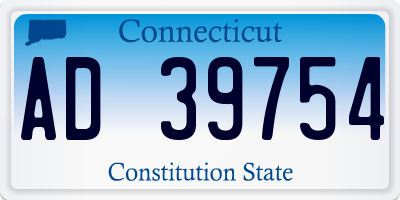 CT license plate AD39754