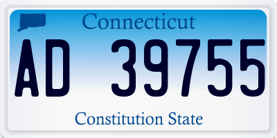 CT license plate AD39755