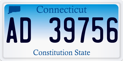 CT license plate AD39756